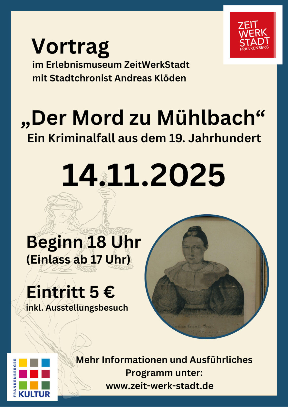 Museum ZeitWerkStadt lädt ein: Vortrag „Der Mord zu Mühlbach“ – Ein Kriminalfall aus dem 19. Jahrhundert